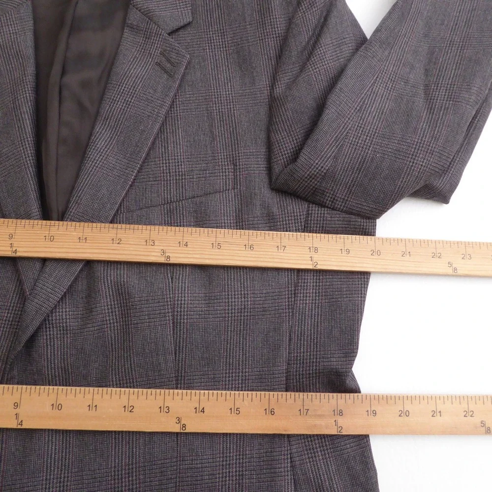 The Kooples Mens Groovy Suit Blazer Gray Plaid Slim Fit Wool 38 US / 48 Italian